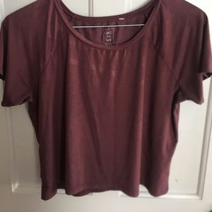 PACSUN maroon velvet t shirt